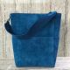 Blue Manhattan Suede Tote Bag