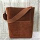Brown Manhattan Suede Tote Bag